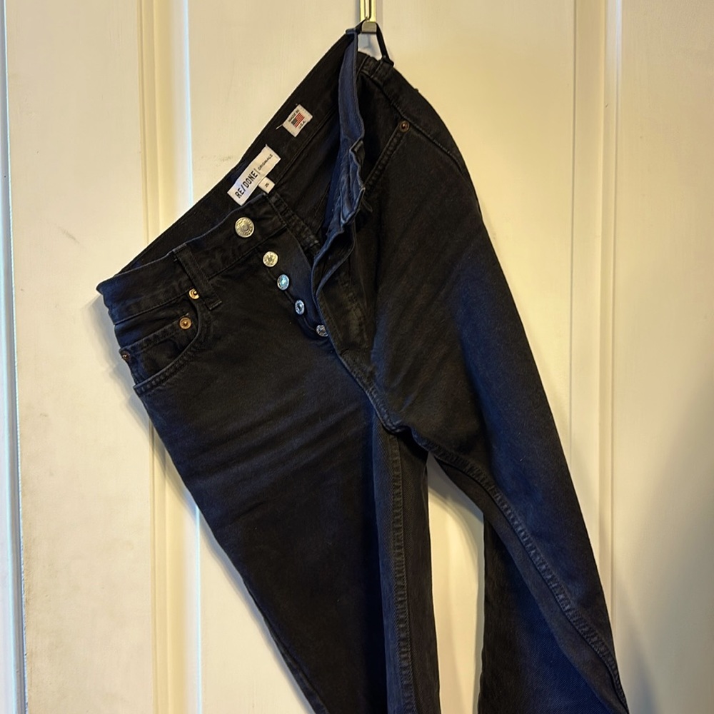 REDONE - straight-leg high-waisted black jeans